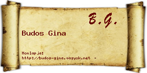 Budos Gina névjegykártya
